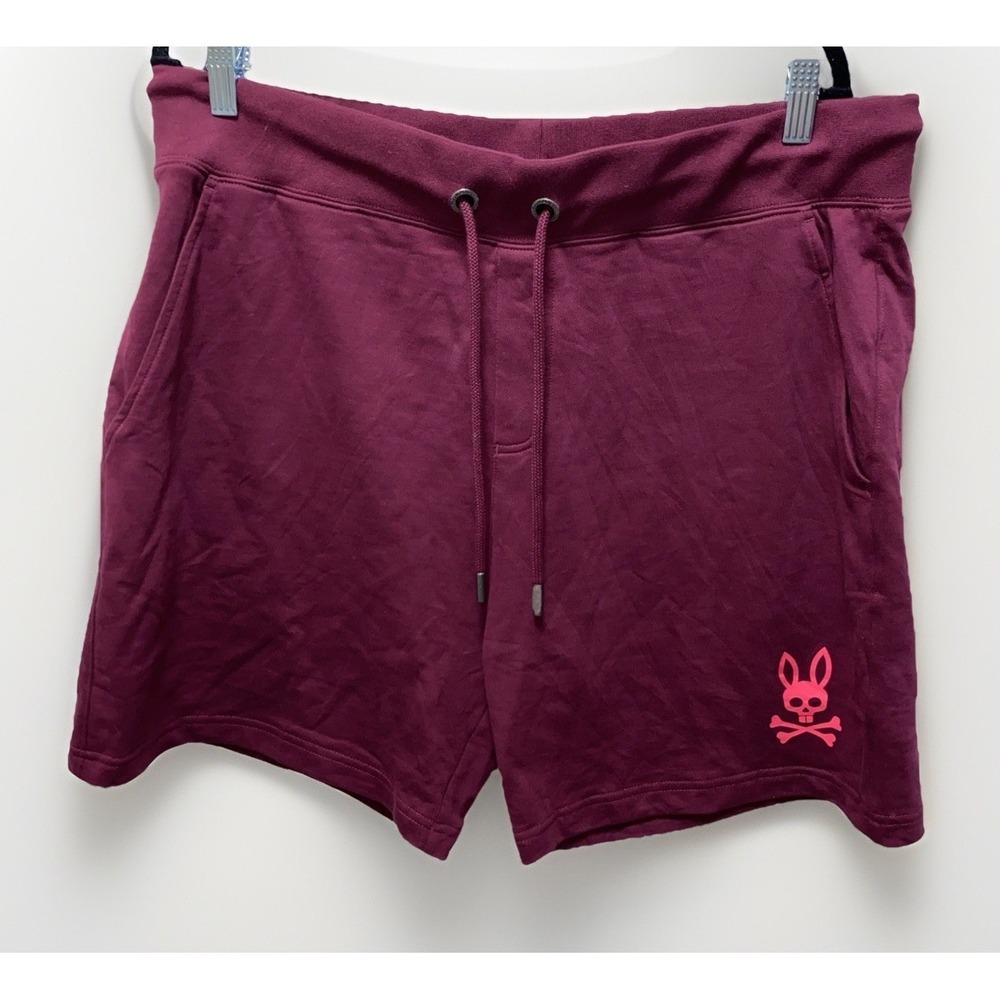 Psycho Bunny Burgundy Lounge Sweat Shorts XL Men's Comfy 6"